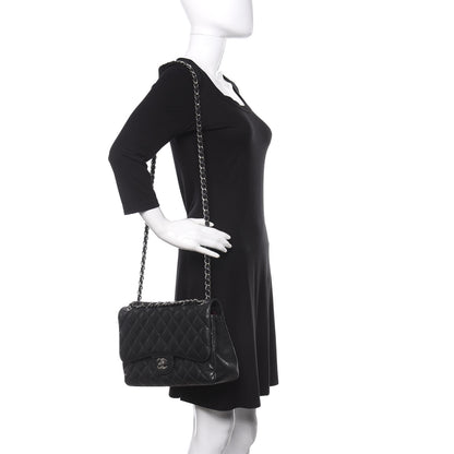 Chanel Caviar Quilted Jumbo Double Flap Black 3 of 12