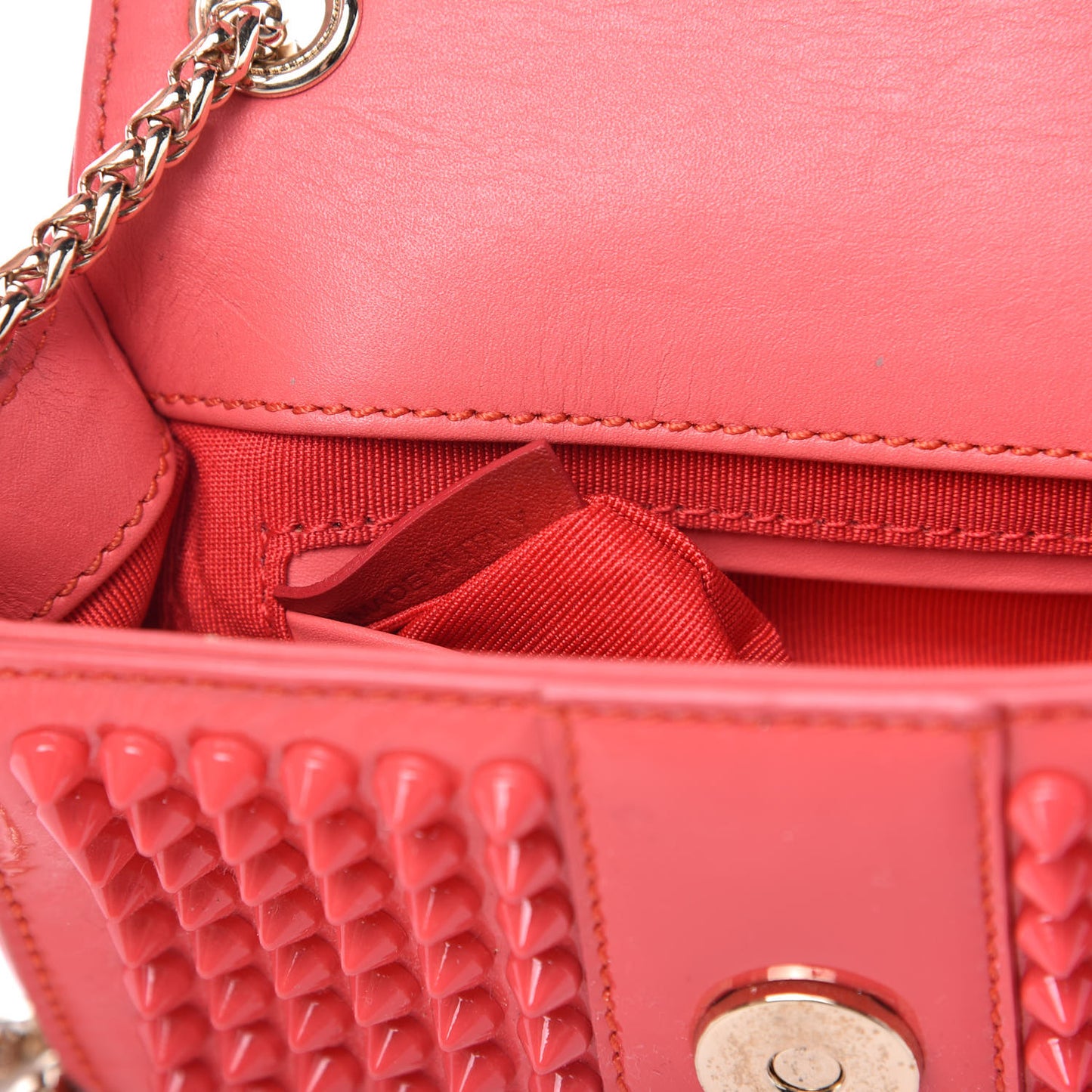 Patent Spiked Sweety Charity Crossbody Bag Framboise