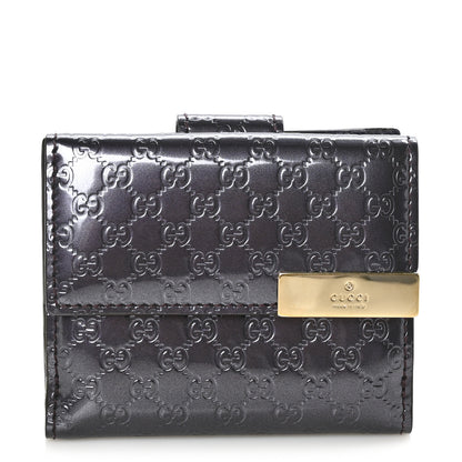 Gucci Shine Guccissima French Flap Trademark Wallet Melanzana 1 of 8