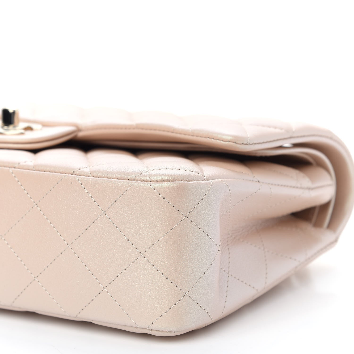 Chanel Iridescent Calfskin Quilted Medium Double Flap Beige 9 of 9