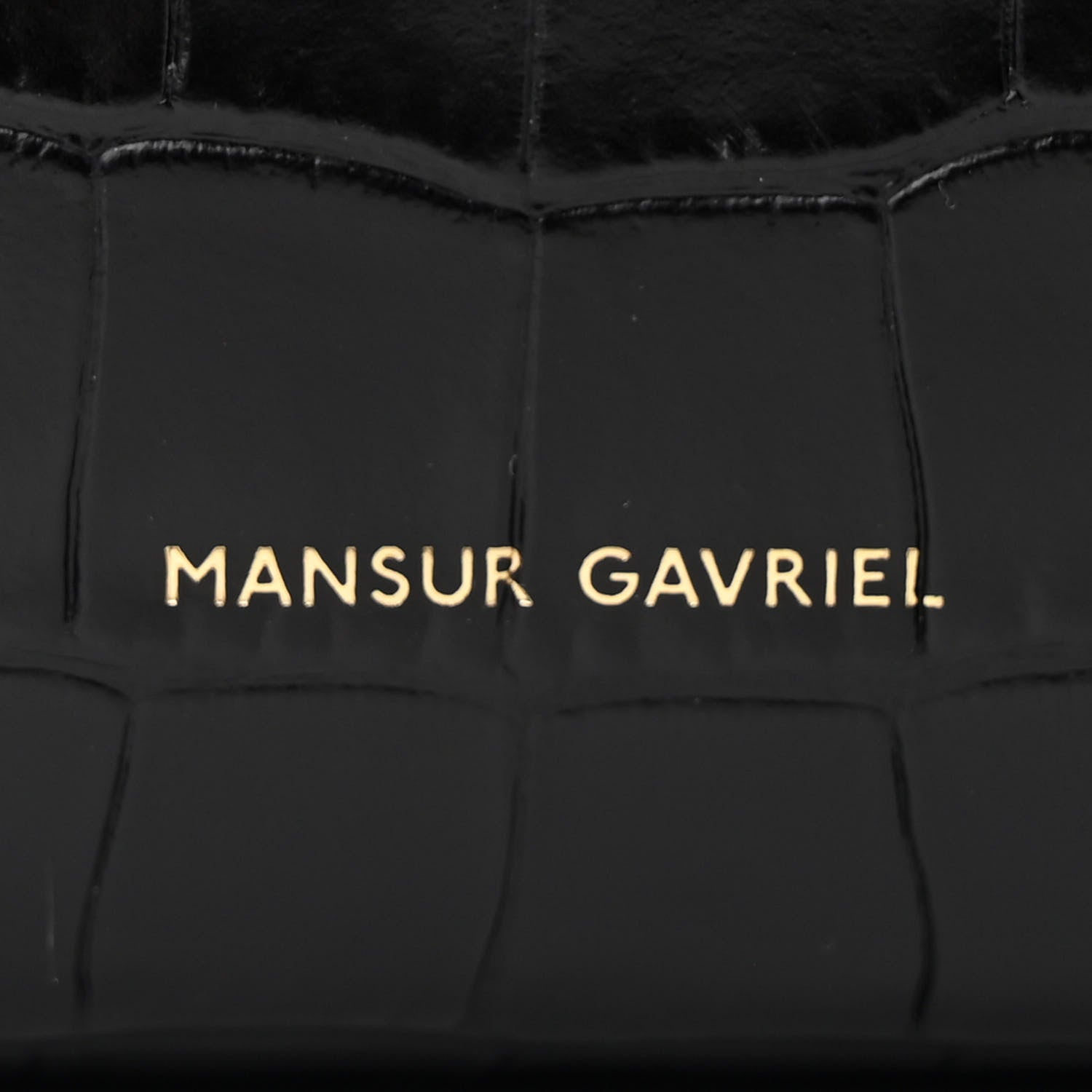 Mansur Gavriel Calfskin Crocodile Embossed Large Shopping Tote Black 7 of 12