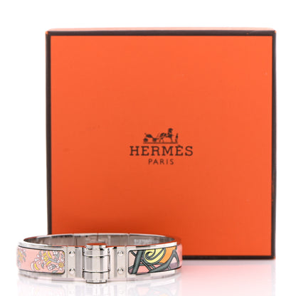Hermes Enamel Printed Narrow Coup De Fouet Au Bloc Hinged Bracelet S Candeur 6 of 6