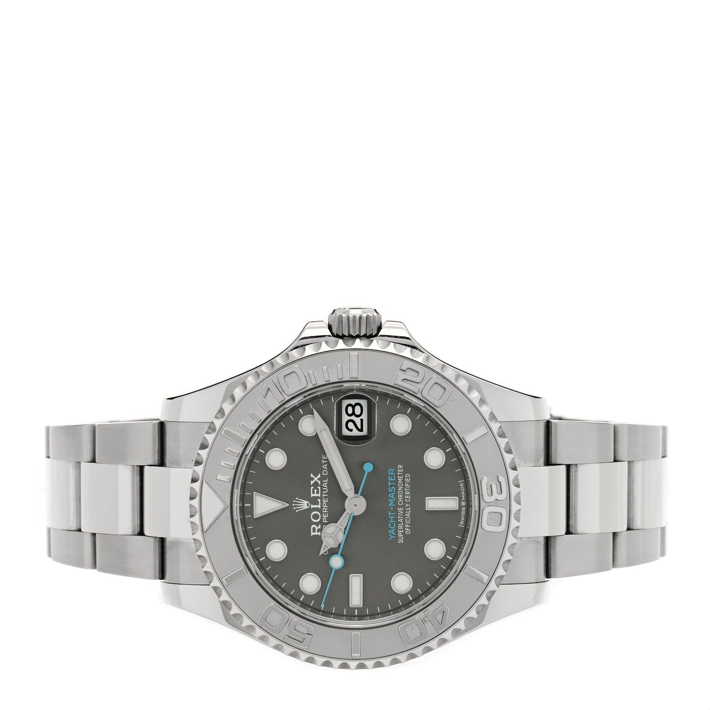 Stainless Steel Platinum 37mm Oyster Perpetual Date Yacht-Master Watch Slate 268622
