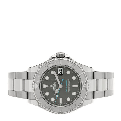 Rolex Stainless Steel Platinum 37mm Oyster Perpetual Date Yacht-Master Watch Slate 268622 2 of 5