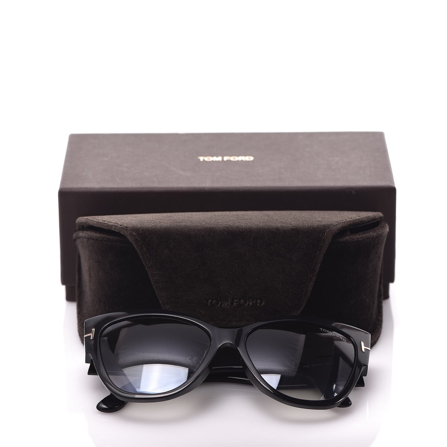 Acetate Anoushka Cat Eye Sunglasses TF371 Black
