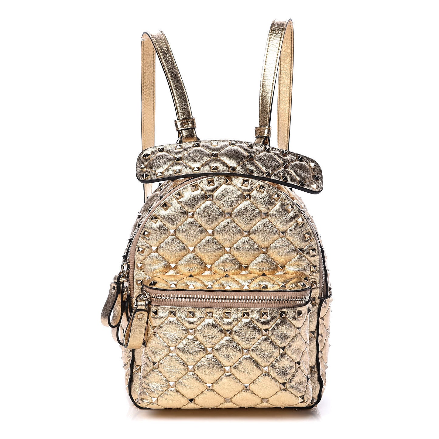 Metallic Lambskin Quilted Mini Rockstud Spike Backpack Mekong