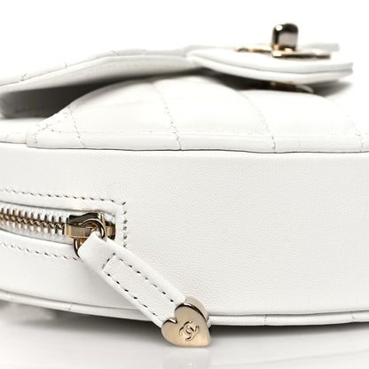 Chanel Lambskin Quilted CC In Love Heart Clutch With Chain White 9 of 10