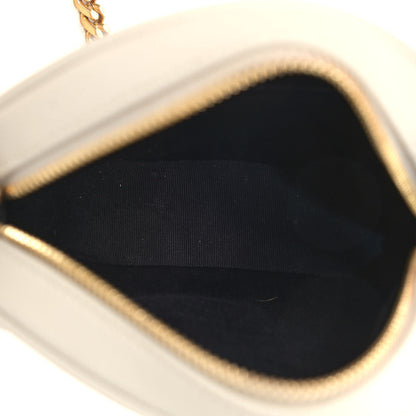 Saint Laurent Grain De Poudre Matelasse Chevron Quilted Round Vinyle Camera Bag Crema Soft 5 of 11
