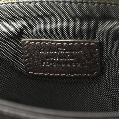 Salvatore Ferragamo Stamped Calfskin Crossbody Bag Brown 6 of 9