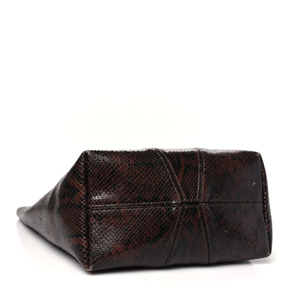 Chloe Goatskin Snakeskin Embossed Spin Tote Sooty Brown 4 of 11
