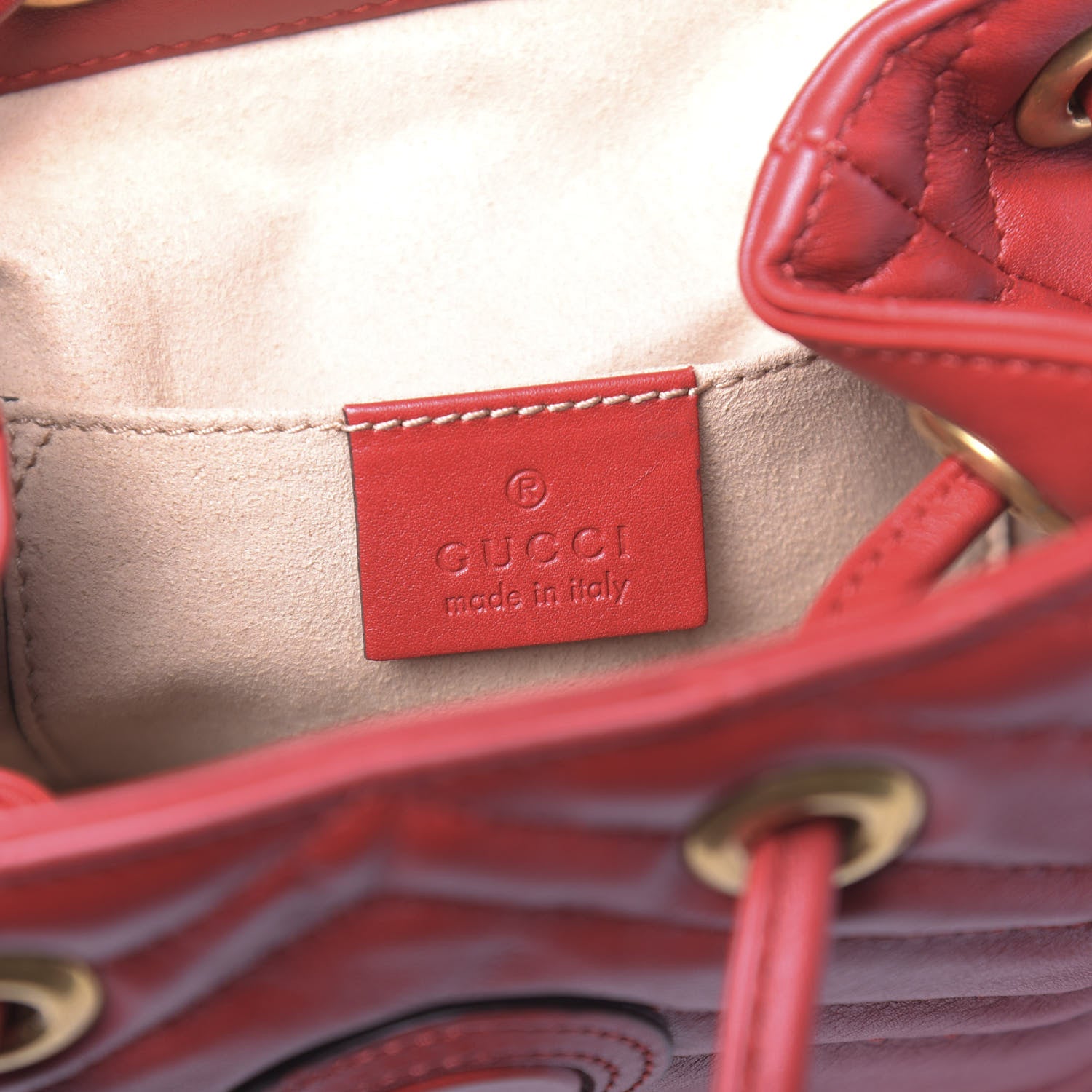 Gucci Calfskin Matelasse GG Marmont Flap Backpack Hibiscus Red 5 of 9