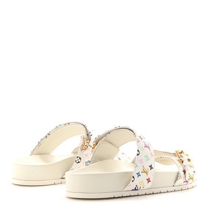 Louis Vuitton LV X TM Monogram Multicolor Bom Dia Comfort Mule Sandals 38.5 White 5 of 10