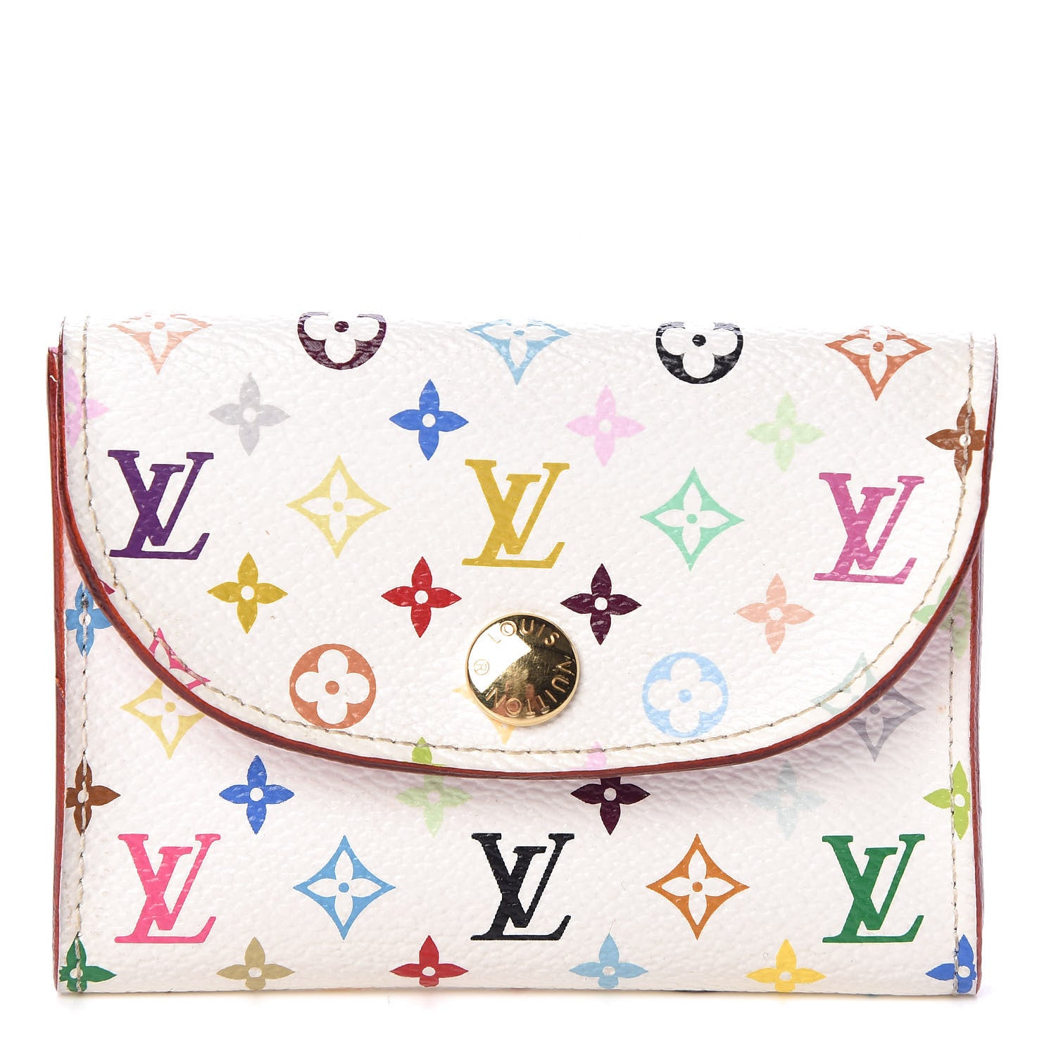 Louis Vuitton Monogram Multicolor Business Card Holder White Litchi 1 of 7