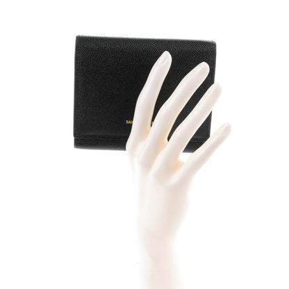 Saint Laurent Grain De Poudre Compact Wallet Black 2 of 6