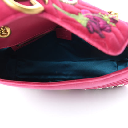 Gucci Velvet Matelasse Blind for Love Embroidered Medium GG Marmont Shoulder Bag Light Raspberry Rose Multicolor 5 of 10
