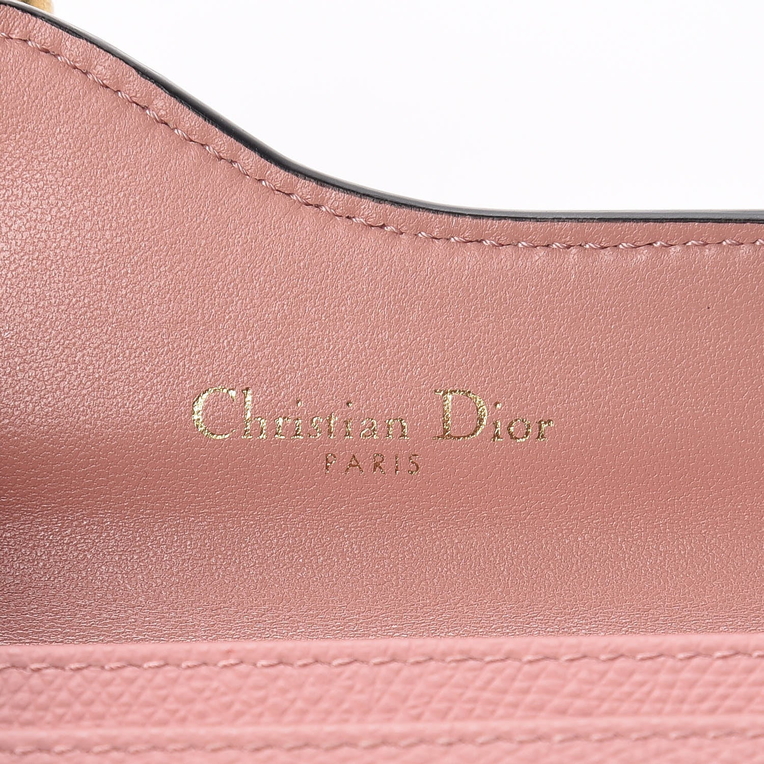 Christian Dior Grained Calfskin Saddle Card Holder Pink 6 of 8