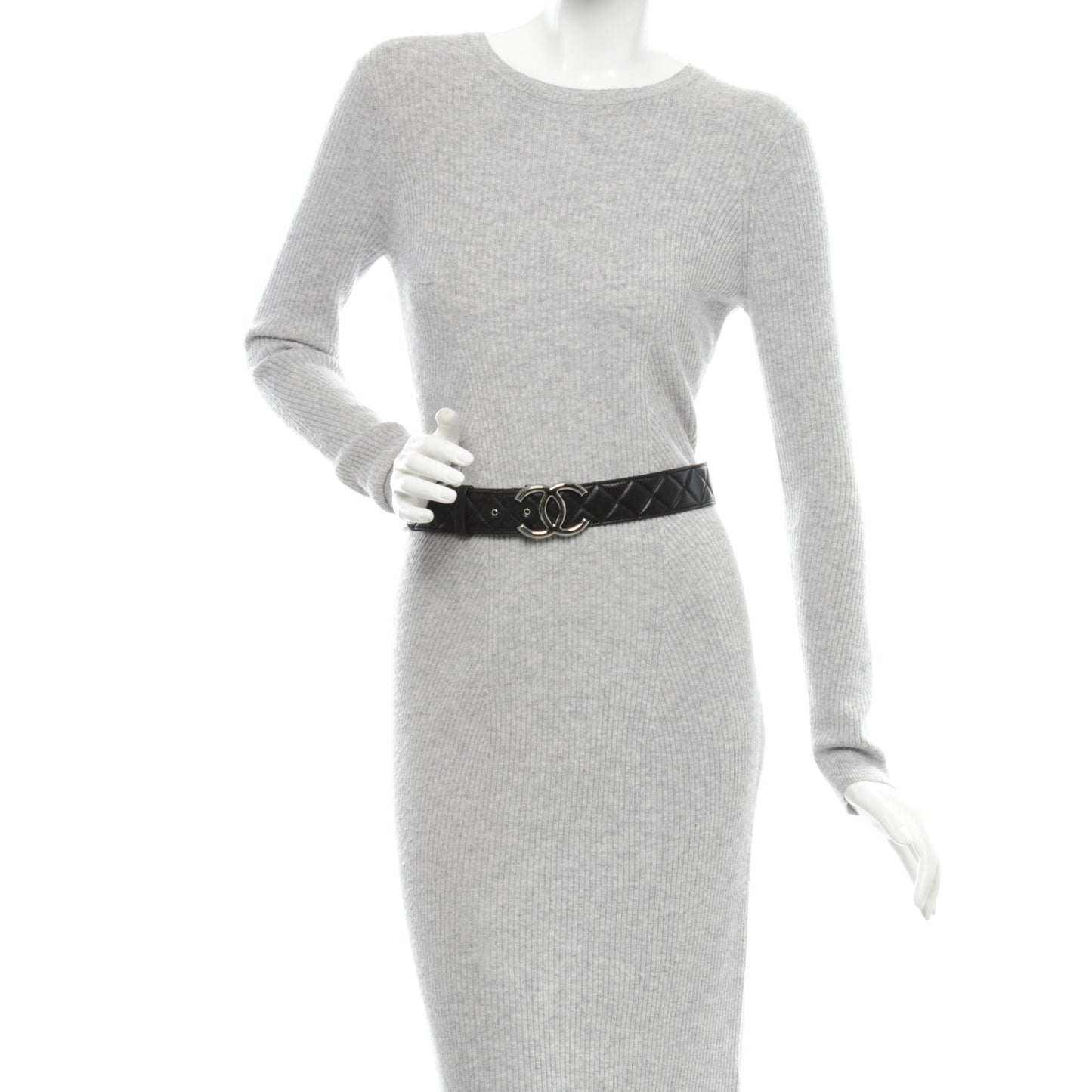 Lambskin Quilted CC Belt 90 36 Black
