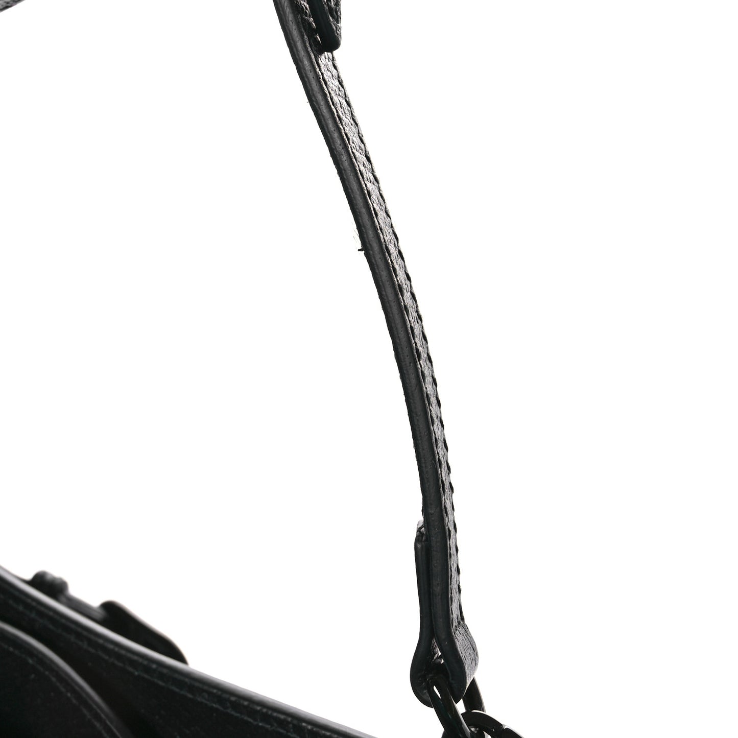 Textured Dollar Calfskin Web Monochrome Large Diana Tote Bag Black