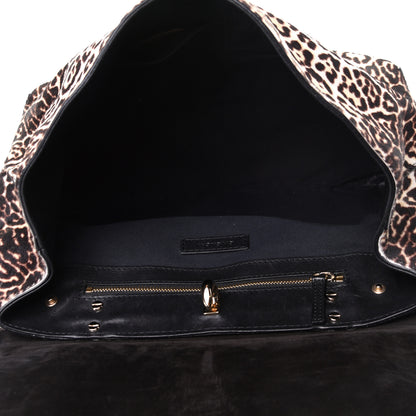 Givenchy Calf Hair Calfskin Leopard Print Mirte Saddle Bag Black 4 of 4