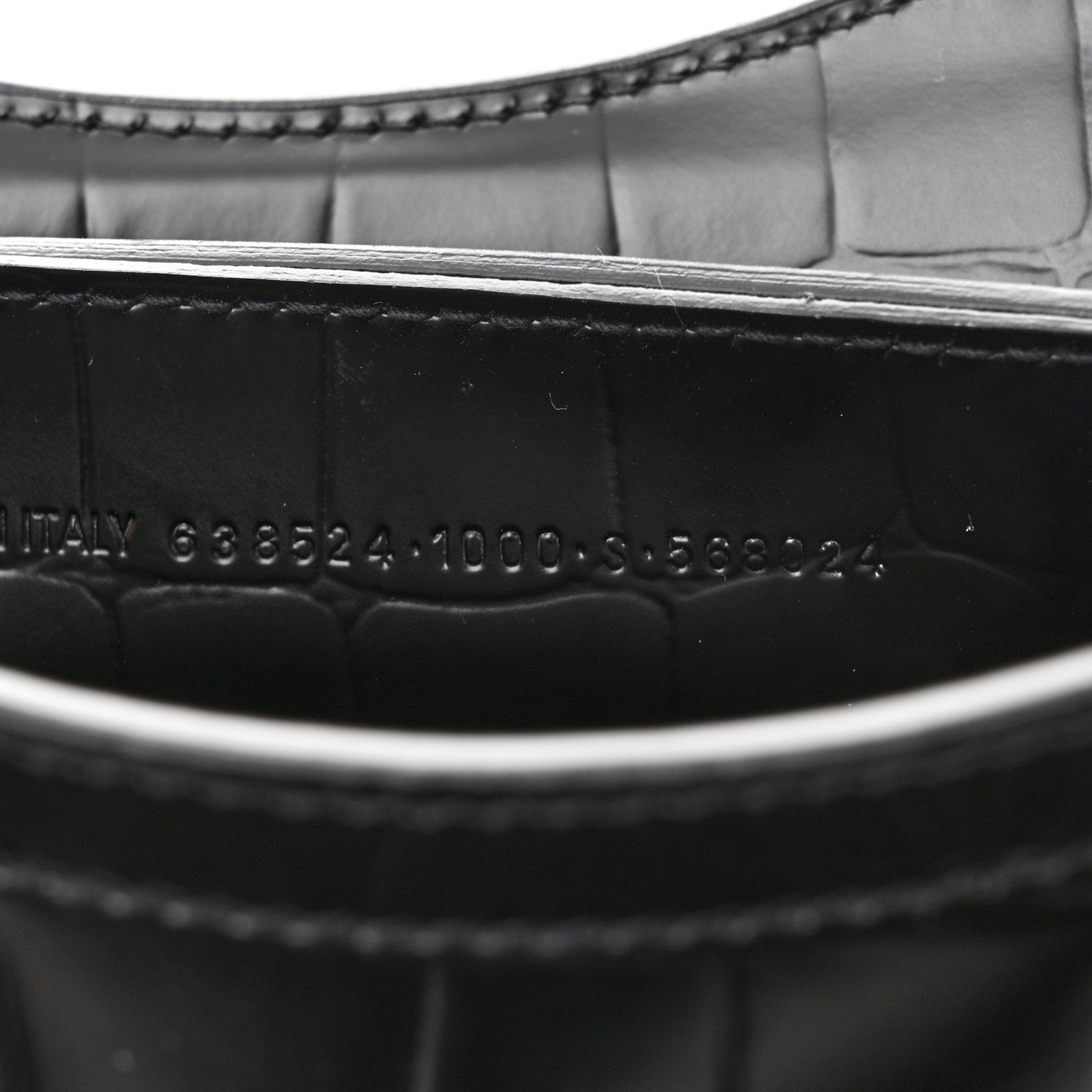 Balenciaga Semi Shiny Calfskin Crocodile Embossed Neo Classic Black Hardware Mini City Black 7 of 11