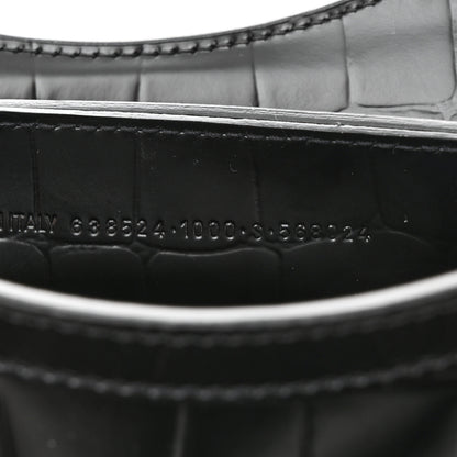 Balenciaga Semi Shiny Calfskin Crocodile Embossed Neo Classic Black Hardware Mini City Black 7 of 11