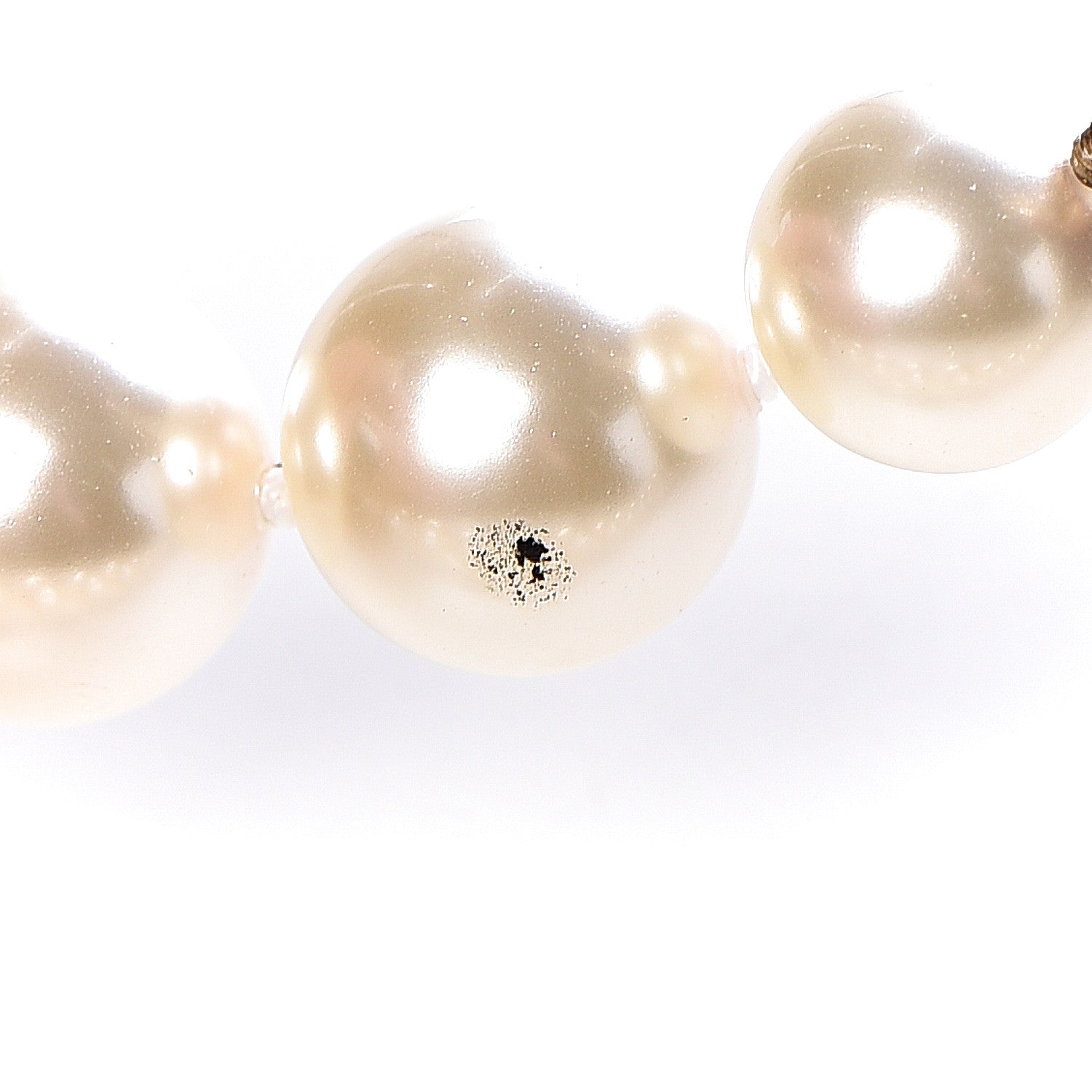 Chanel Pearl Gripoix CC Long Strand Necklace Gold Red 7 of 8