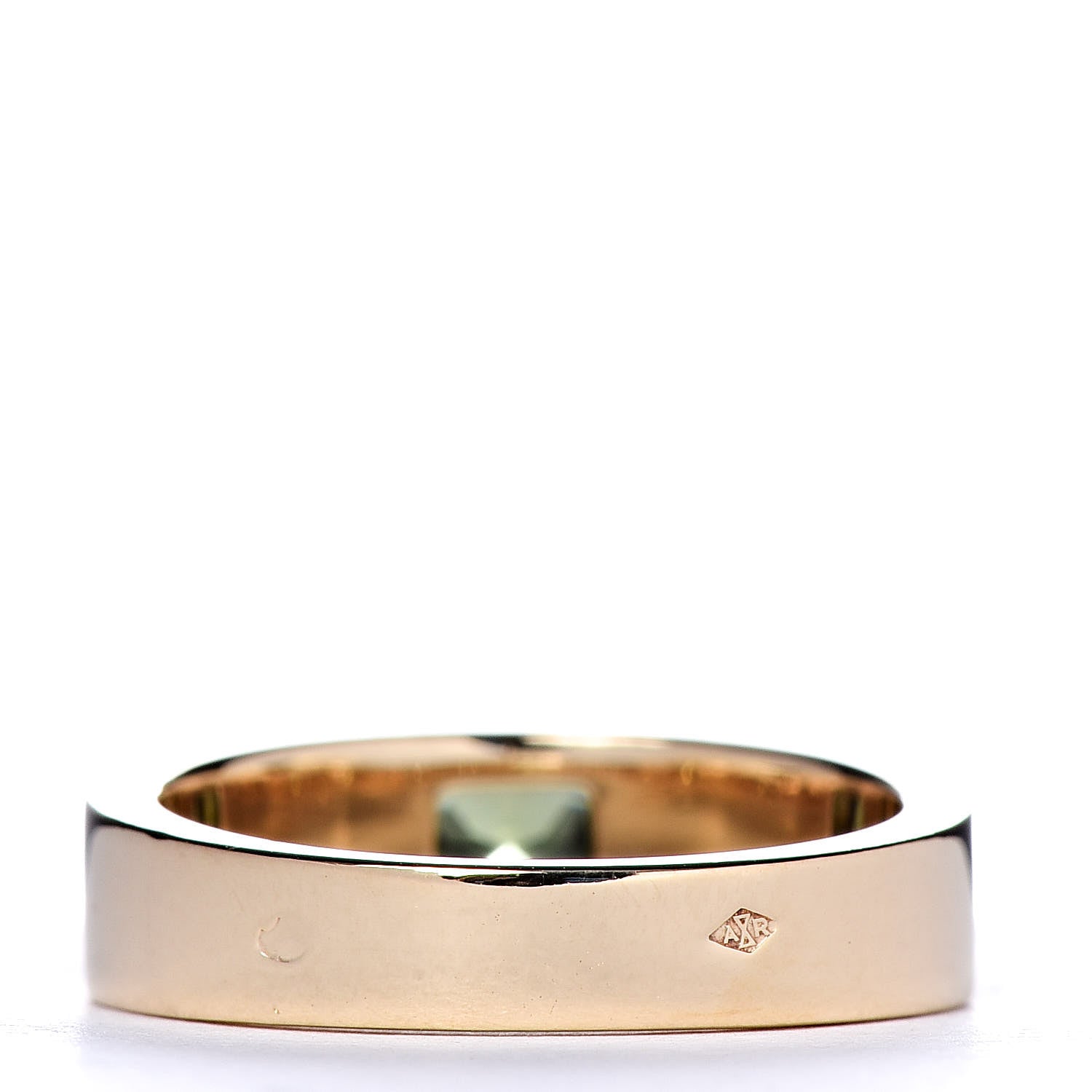 Cartier 18K Yellow Gold Peridot 6mm Tank Ring 50 5.25 3 of 4
