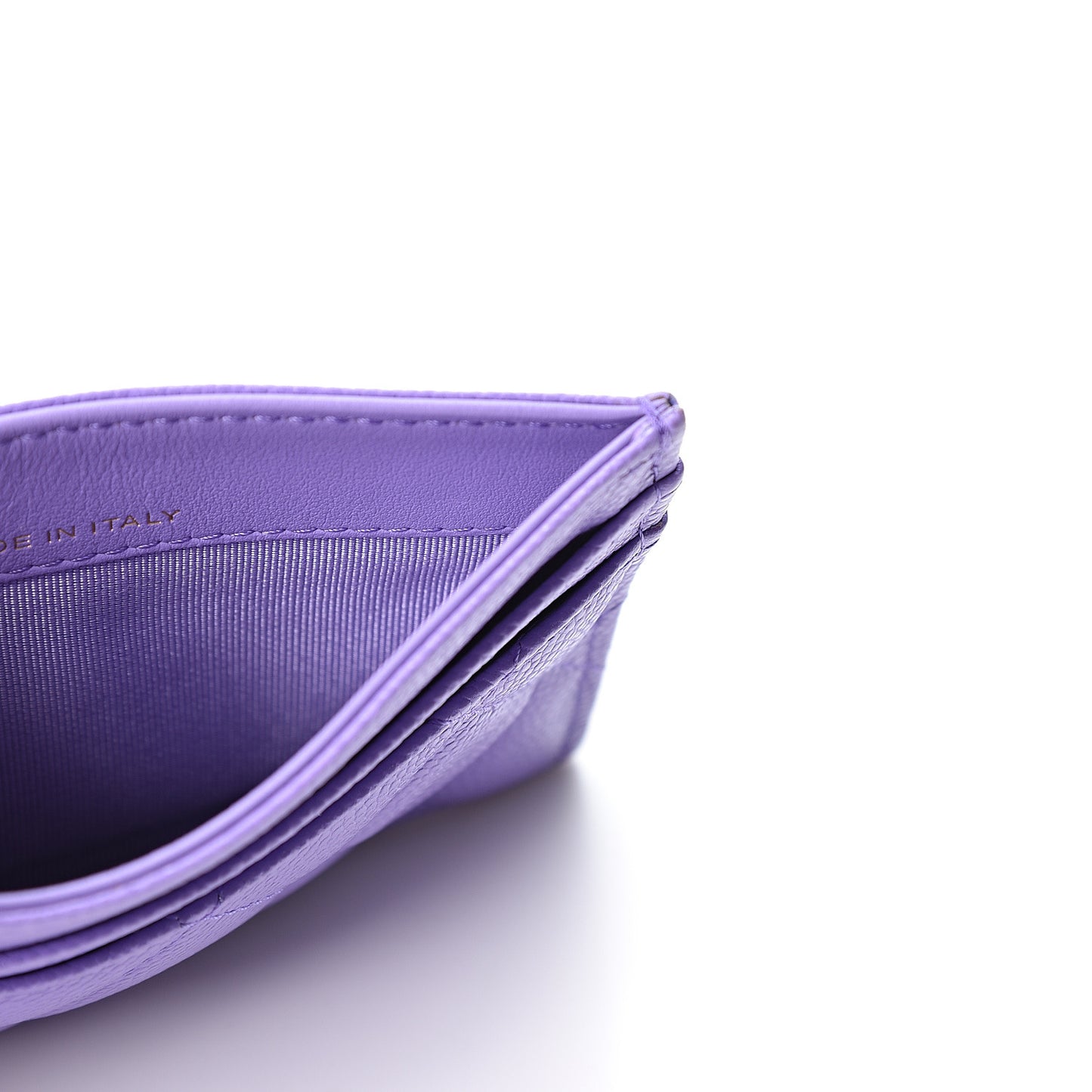 Caviar Quilted Card Holder Purple