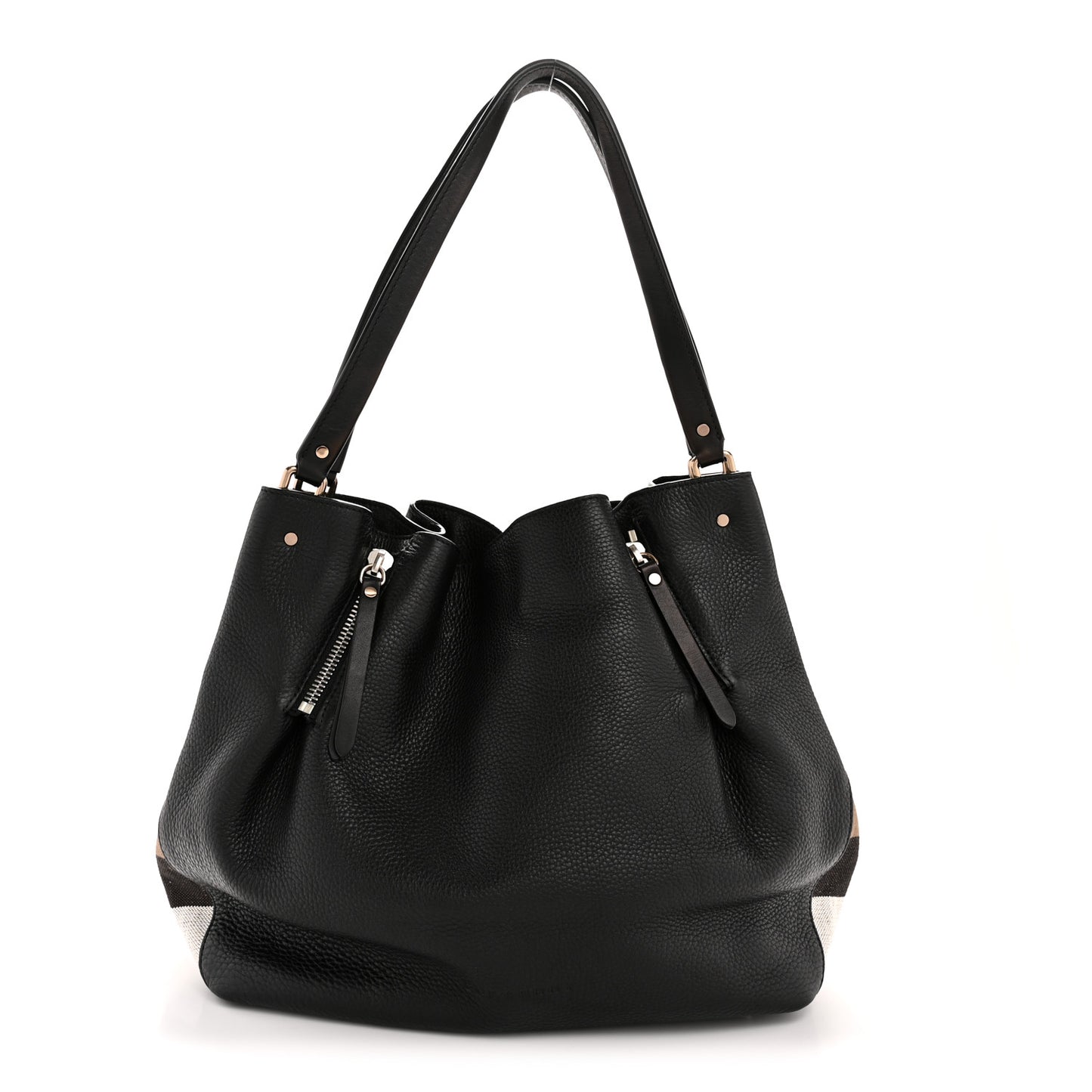Grainy Calfskin House Check Medium Maidstone Black