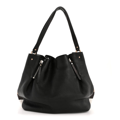 Burberry Grainy Calfskin House Check Medium Maidstone Black 1 of 14