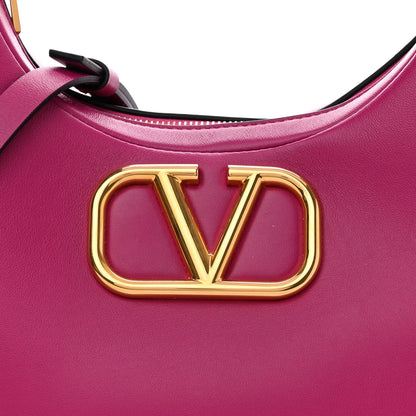 Valentino Garavani Calfskin Stud Sign Zip Hobo Rose Violet 7 of 10