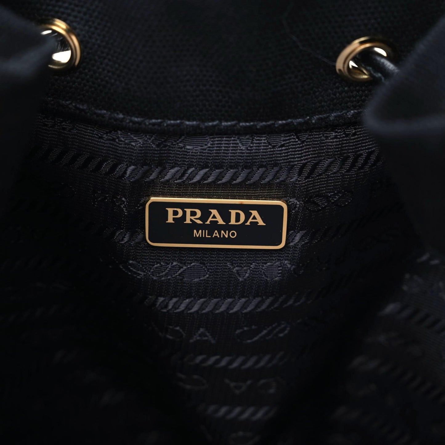 Wicker Canvas Bucket Bag Black
