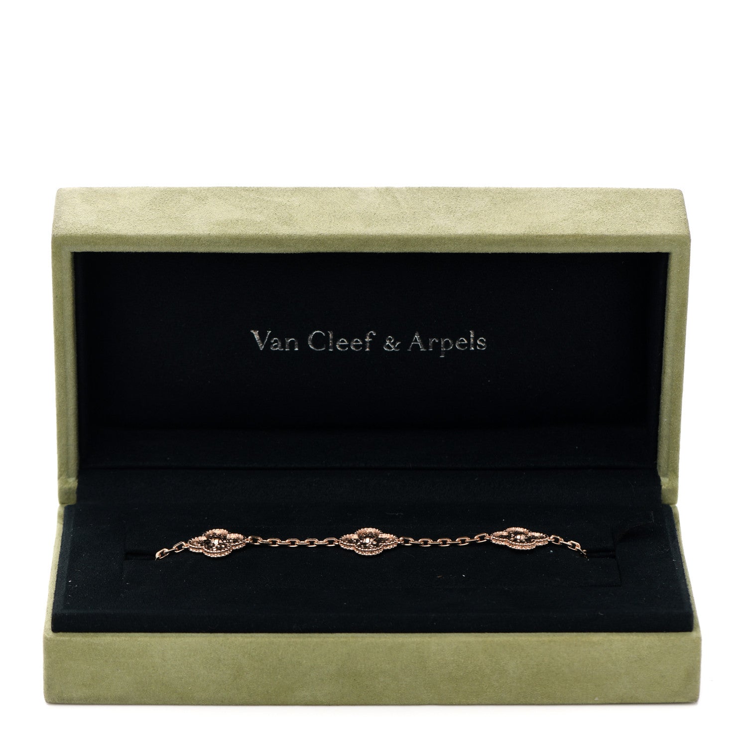 Van Cleef & Arpels 18K Rose Gold 5 Motifs Vintage Alhambra Bracelet 7 of 7