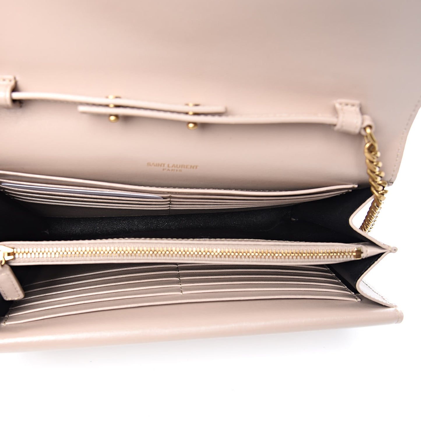 Smooth Calfskin Monogram Sulpice Chain Wallet Light Natural