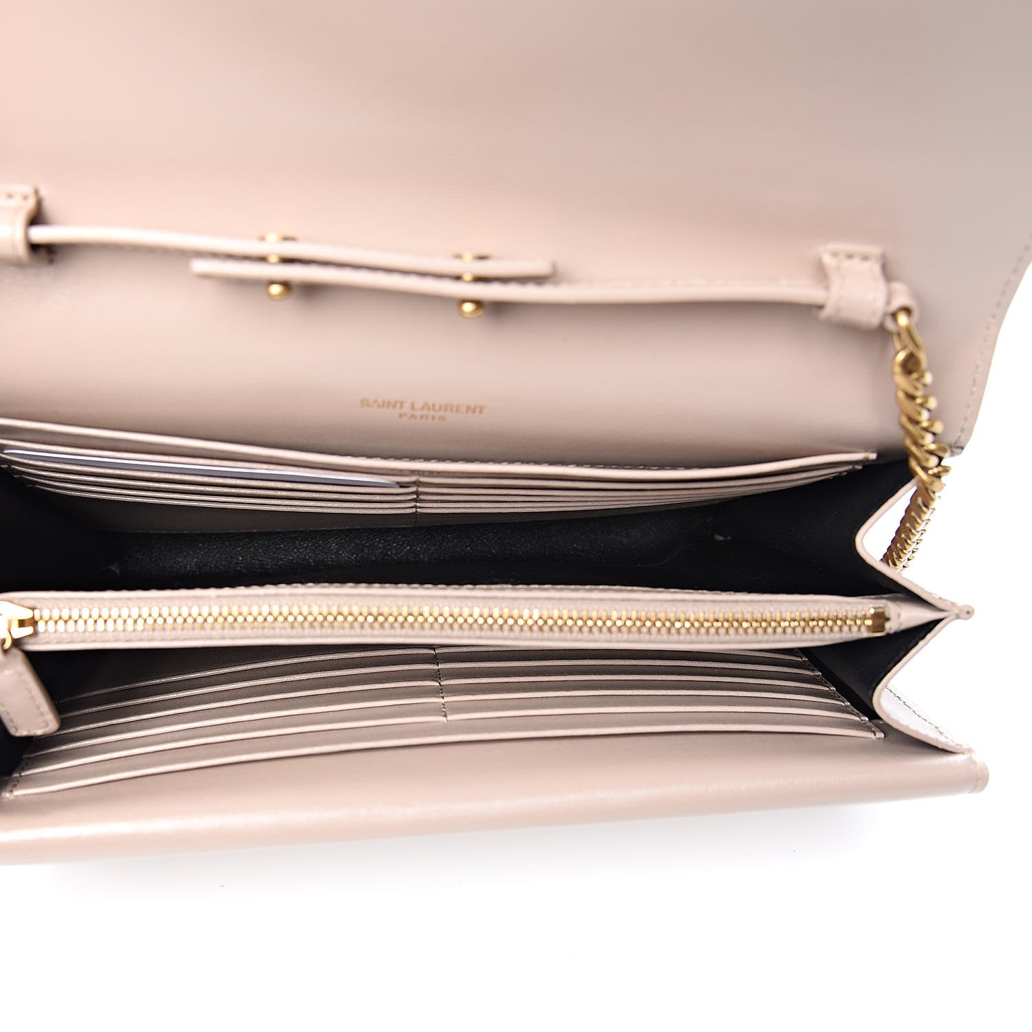 Saint Laurent Smooth Calfskin Monogram Sulpice Chain Wallet Light Natural 5 of 10