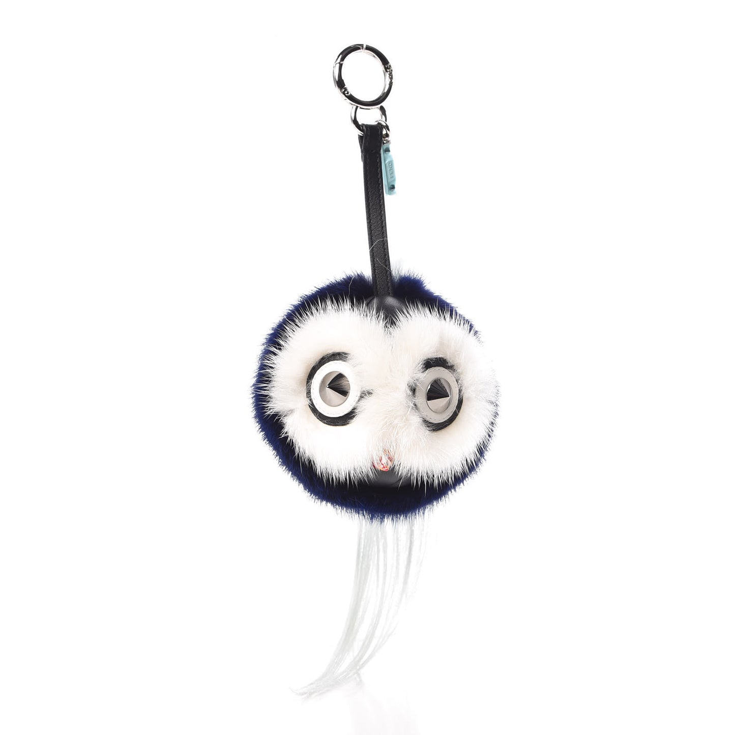 Mink Fox Fur QuTweet Birgami Bag Bug Charm Blue