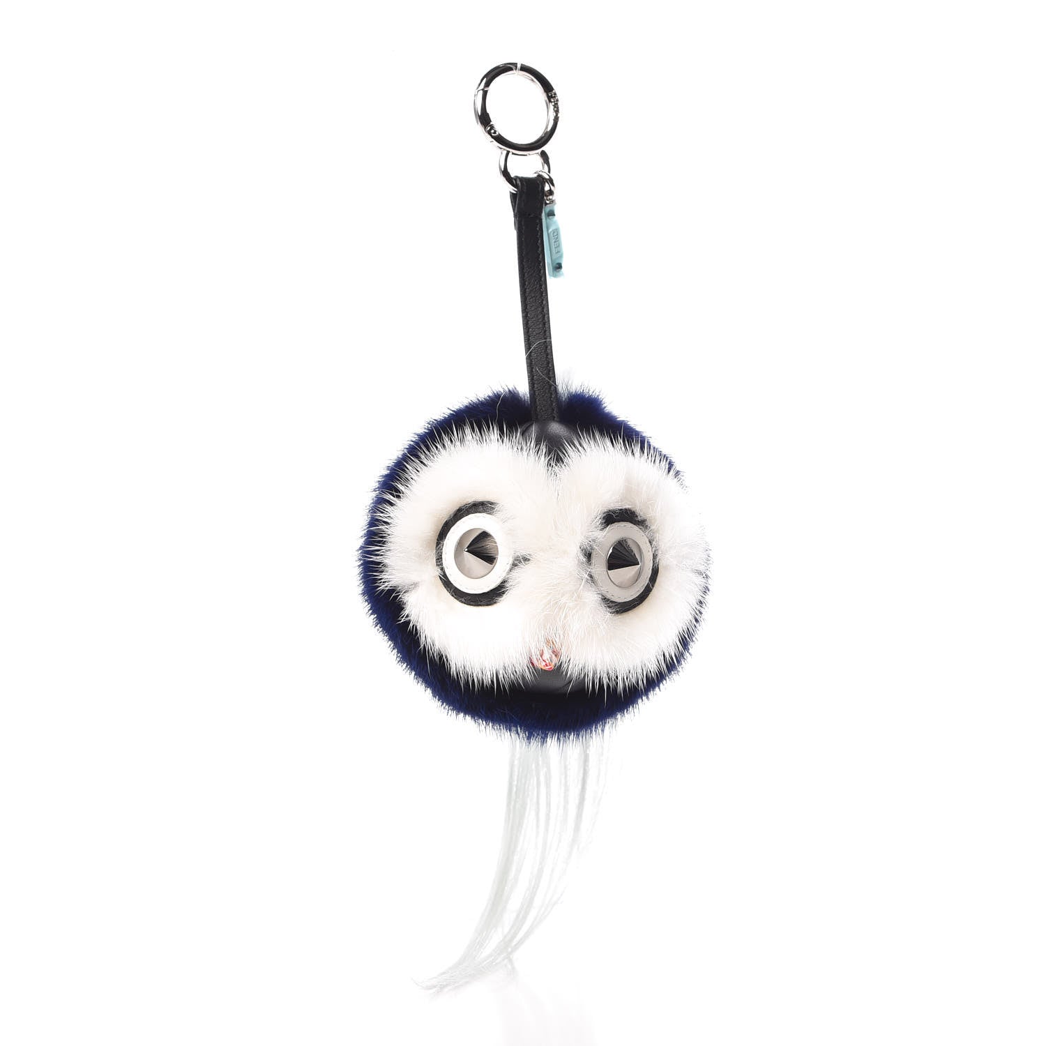 Fendi Mink Fox Fur QuTweet Birgami Bag Bug Charm Blue 1 of 2