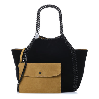 Stella McCartney Velvet Falabella Reversible Mini Fold Over Tote Black 1 of 14