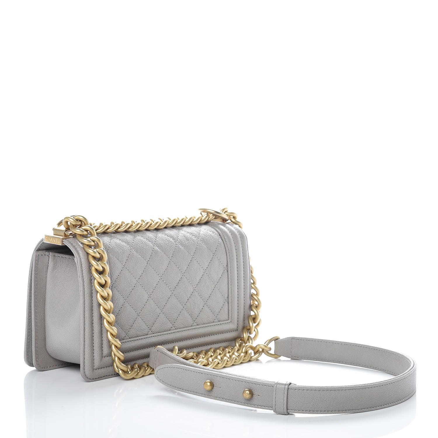 Chanel Caviar Quilted Small Boy Flap Grey 2 of 13