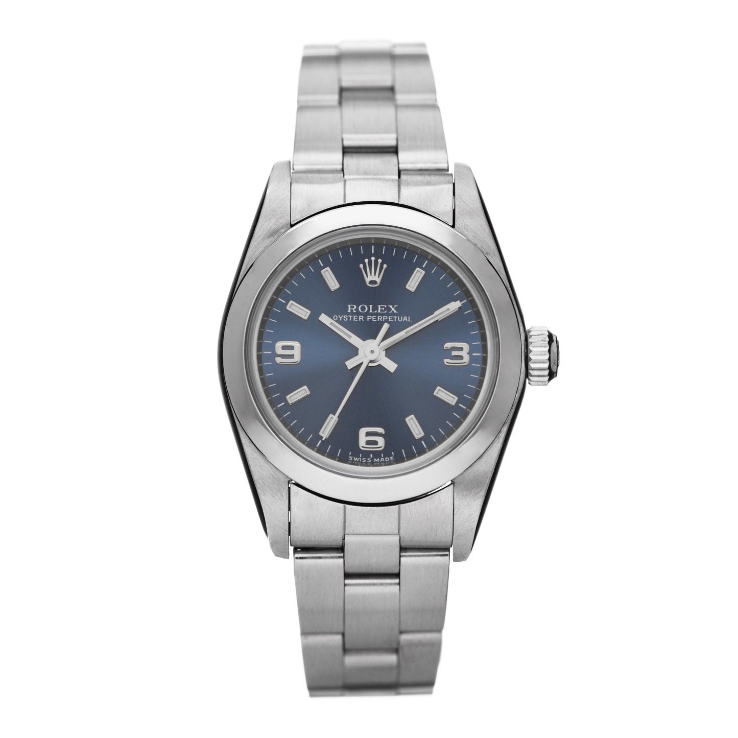 Stainless Steel 24mm Oyster Perpetual Watch Blue 76080