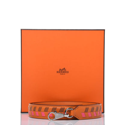 Hermes Epsom 25mm Tressage Shoulder Strap Abricot Rose Azalee Gold 6 of 6