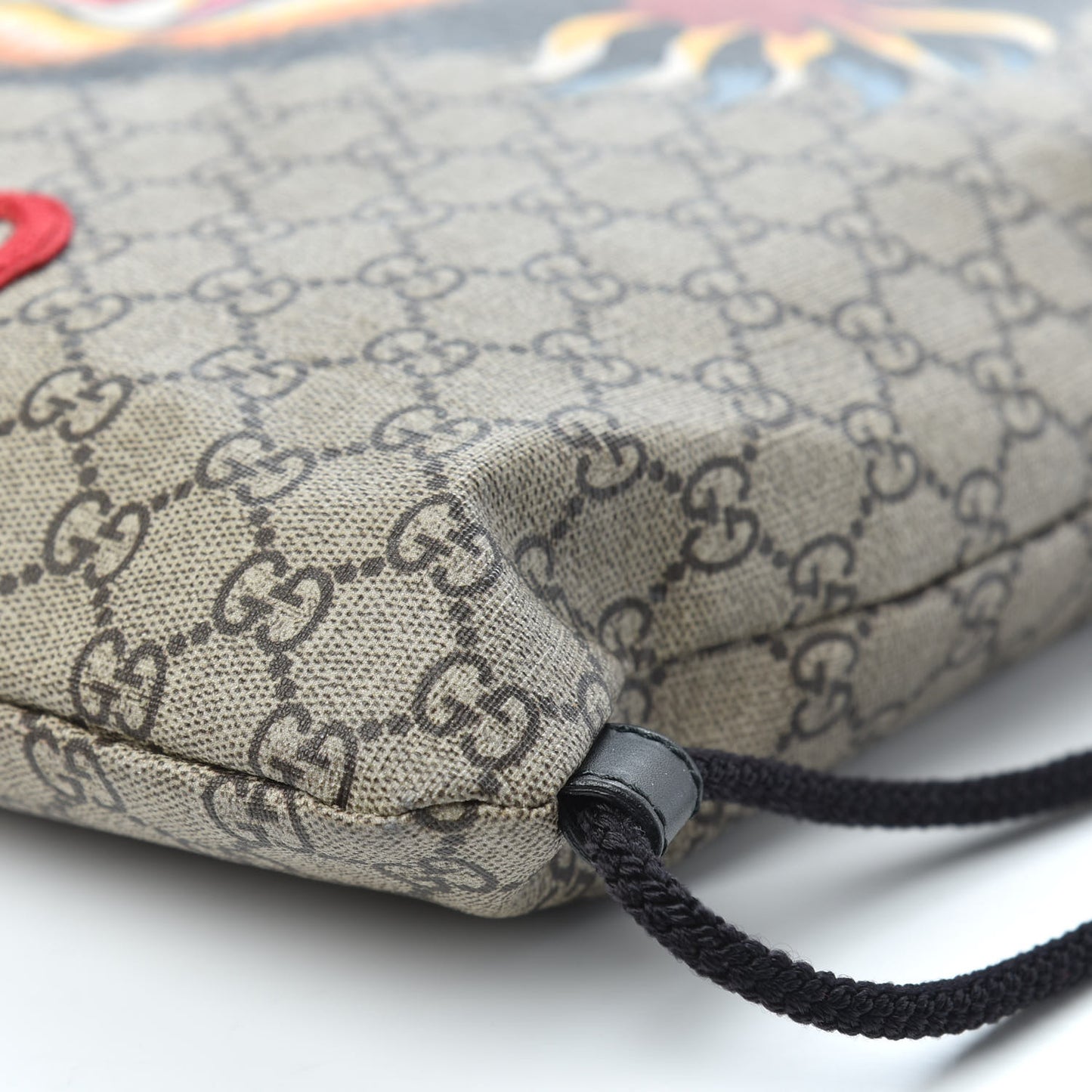 GG Supreme Monogram Angry Cat Drawstring Backpack