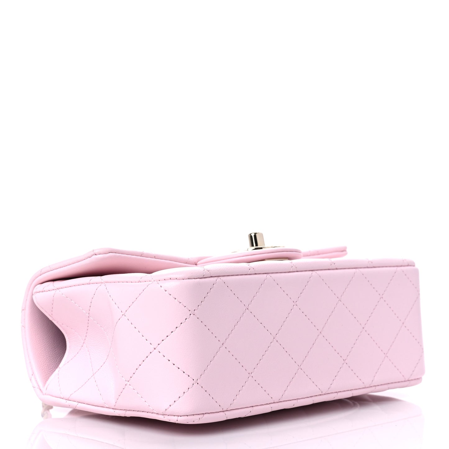 Lambskin Quilted Mini Top Handle Rectangular Flap Light Pink