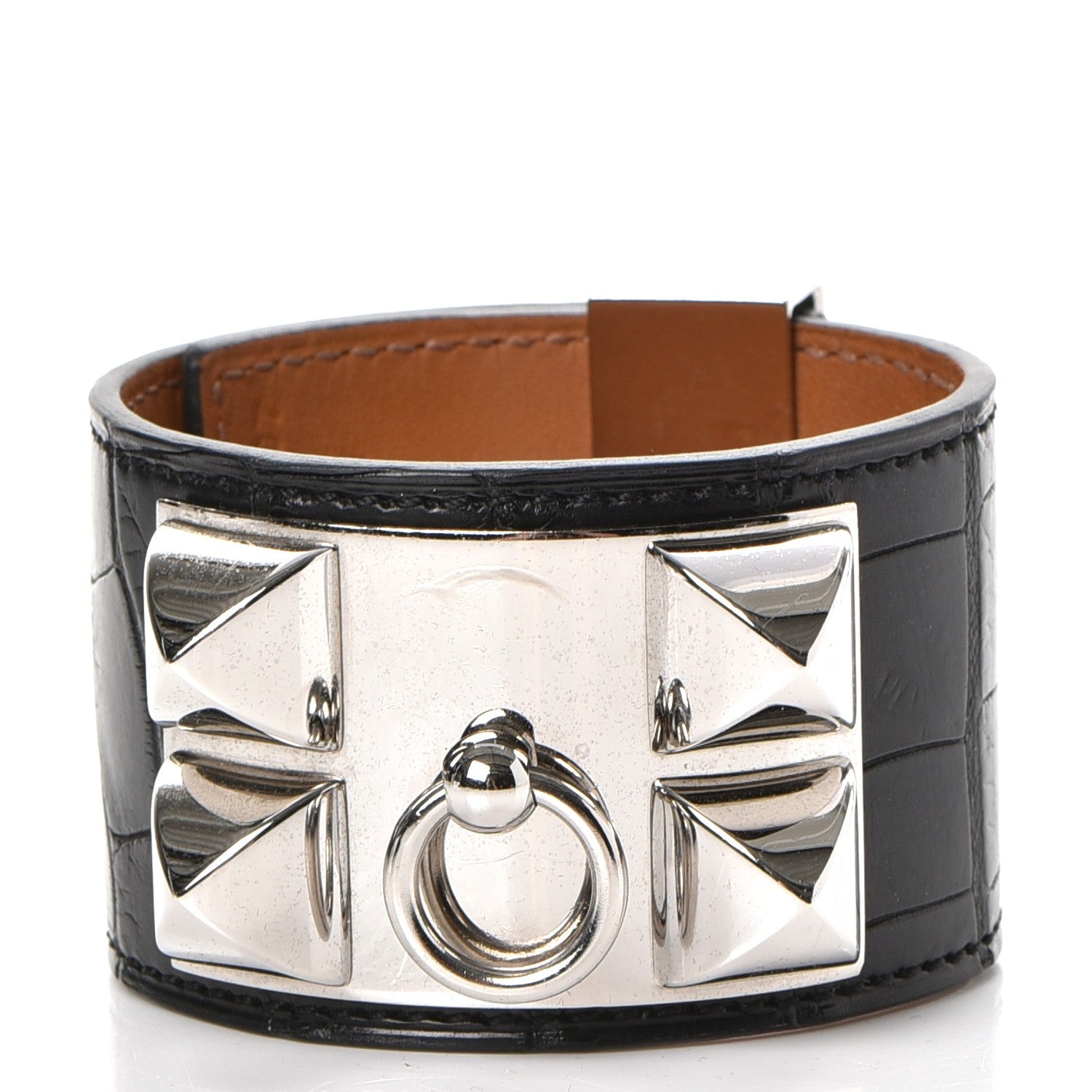 Hermes Matte Alligator Collier de Chien CDC Bracelet S Black 3 of 9