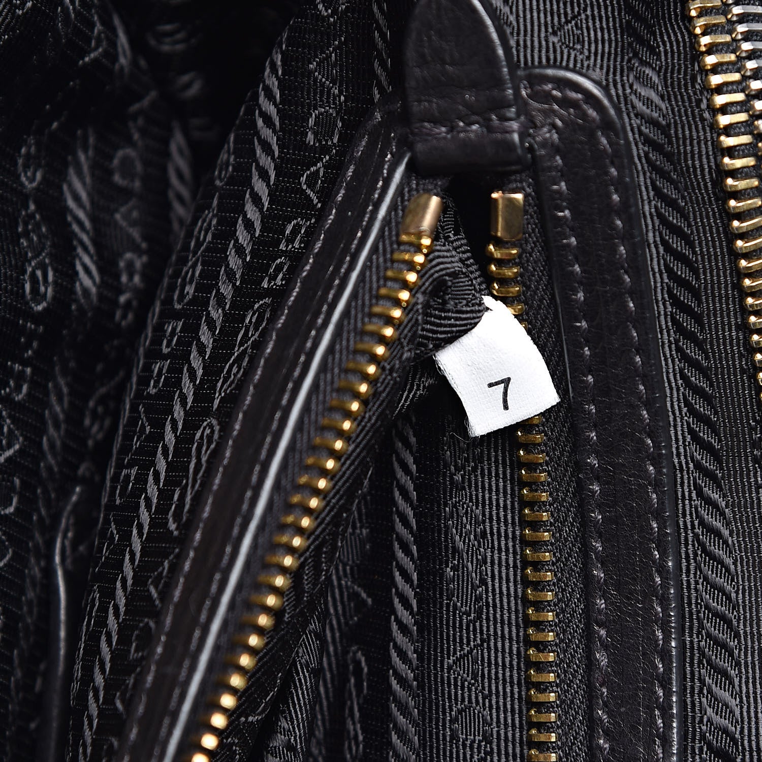 Prada Glace Calf Studded Tote Black 7 of 13