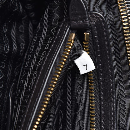 Prada Glace Calf Studded Tote Black 7 of 13