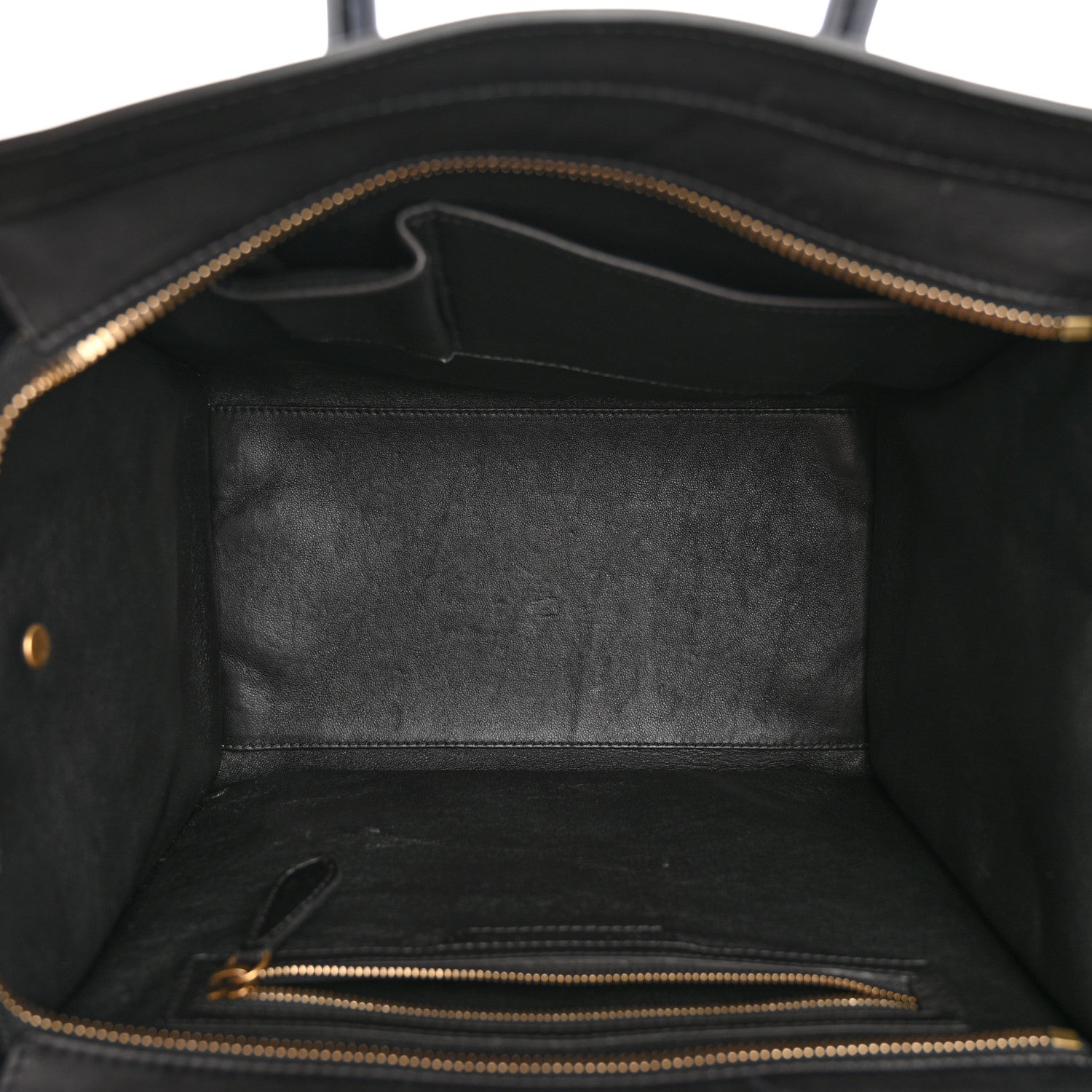 Celine Smooth Calfskin Linen Tricolor Mini Luggage Black Khaki Navy 5 of 13