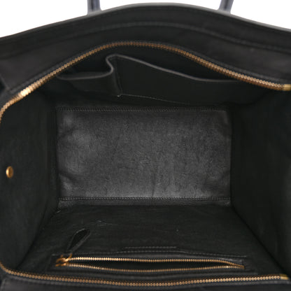 Celine Smooth Calfskin Linen Tricolor Mini Luggage Black Khaki Navy 5 of 13