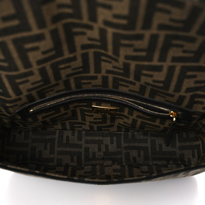 Fendi Fabric Jacquard FF 1974 Medium Baguette Tobacco Moro Black 5 of 11