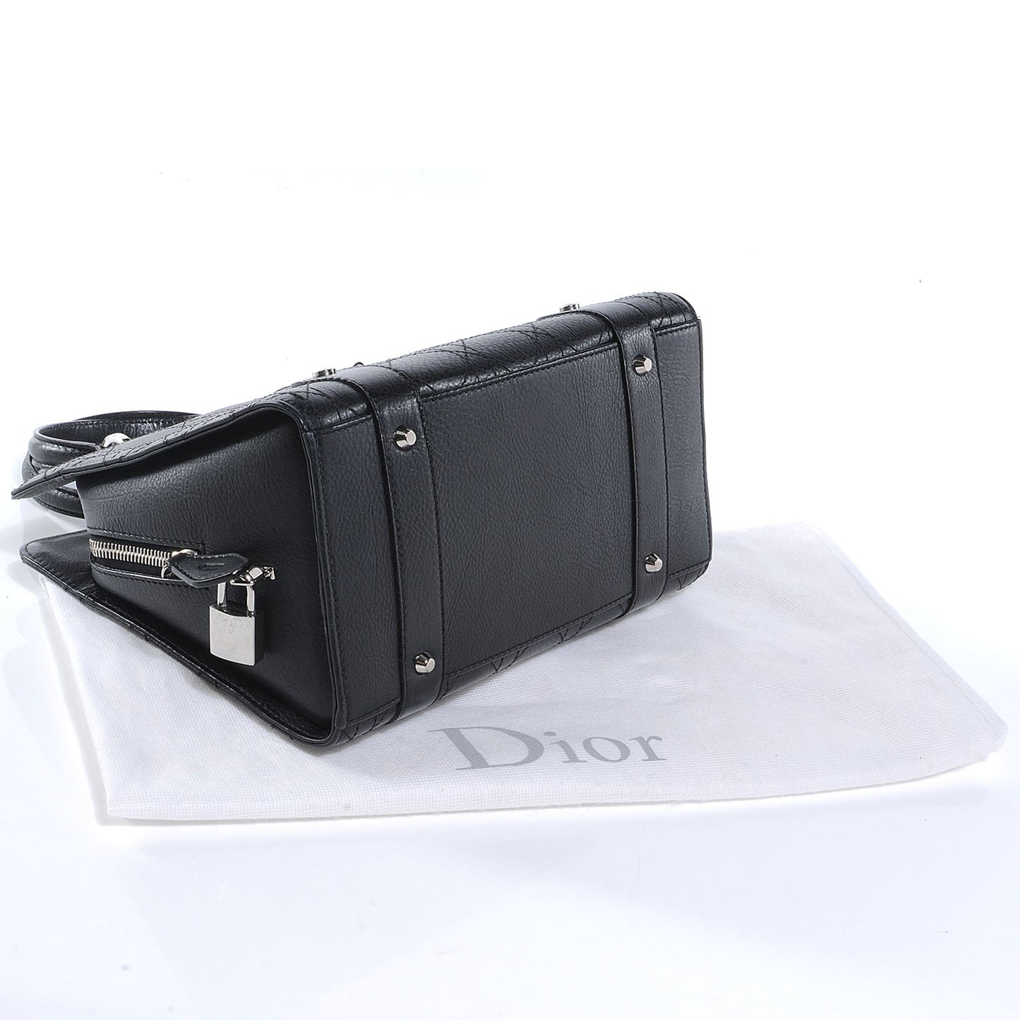 Leather Cannage Soft Lady Dior Small Handbag Black